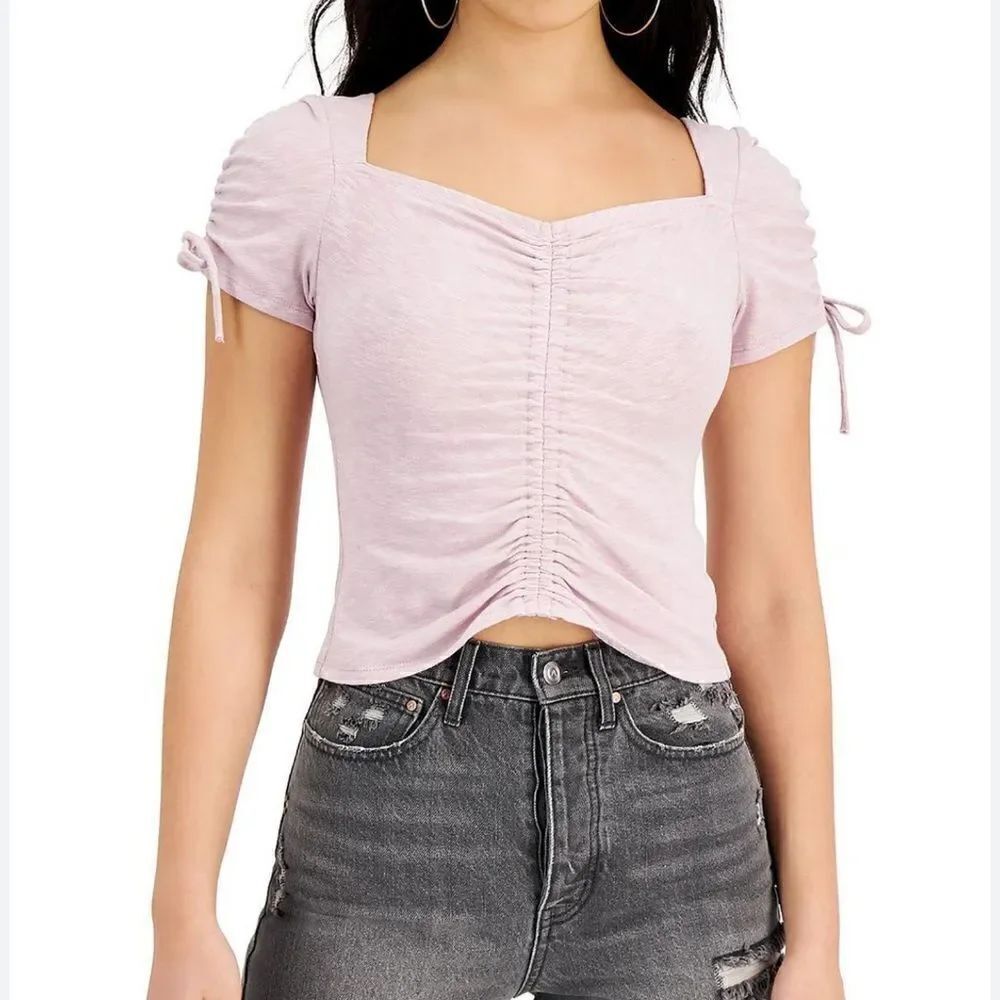 Kingston Grey Purple Drawstring Crop Top Women’s Medium